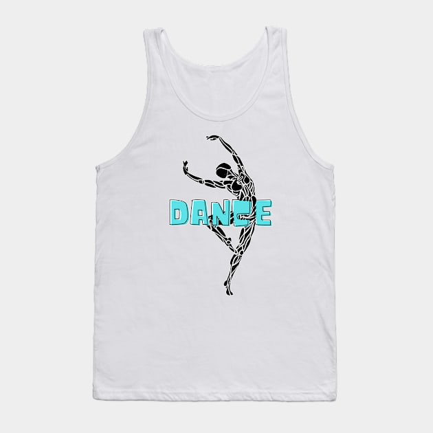 Dance Sport Dancer Silhouette Artwork Tank Top by badlydrawnbabe